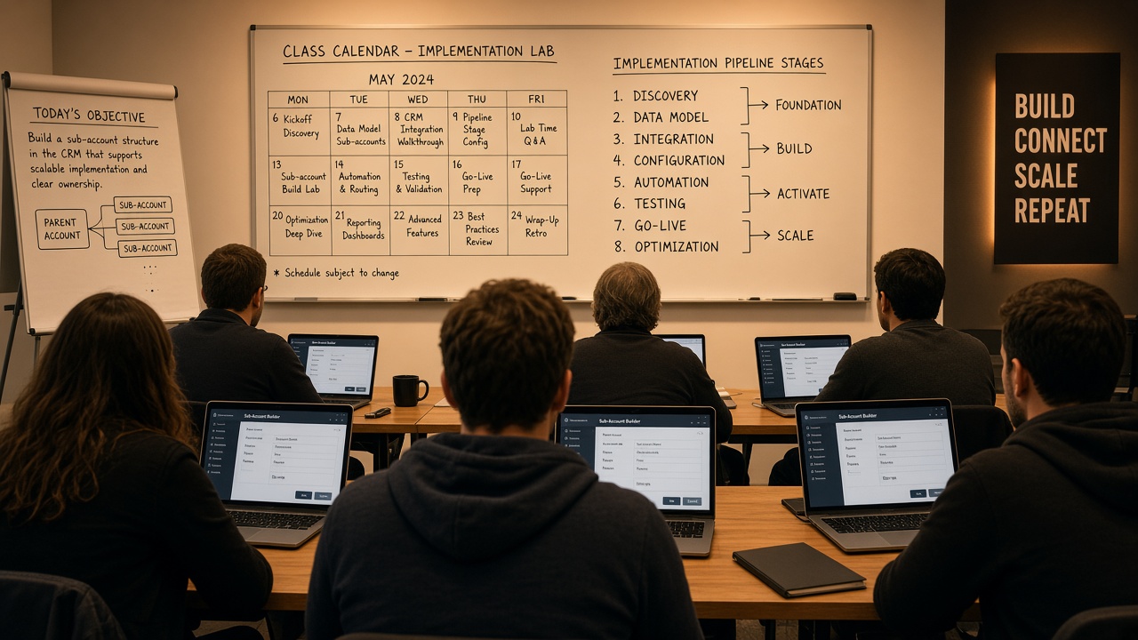 HighLevel HowTo cohort dashboard and snapshot grades